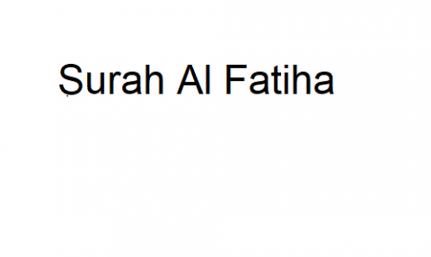 Surah Al Fatiha